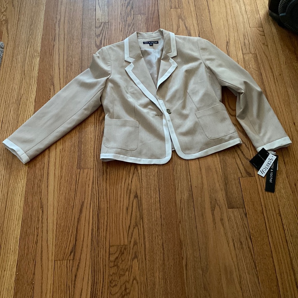 Tan and white dress jacket